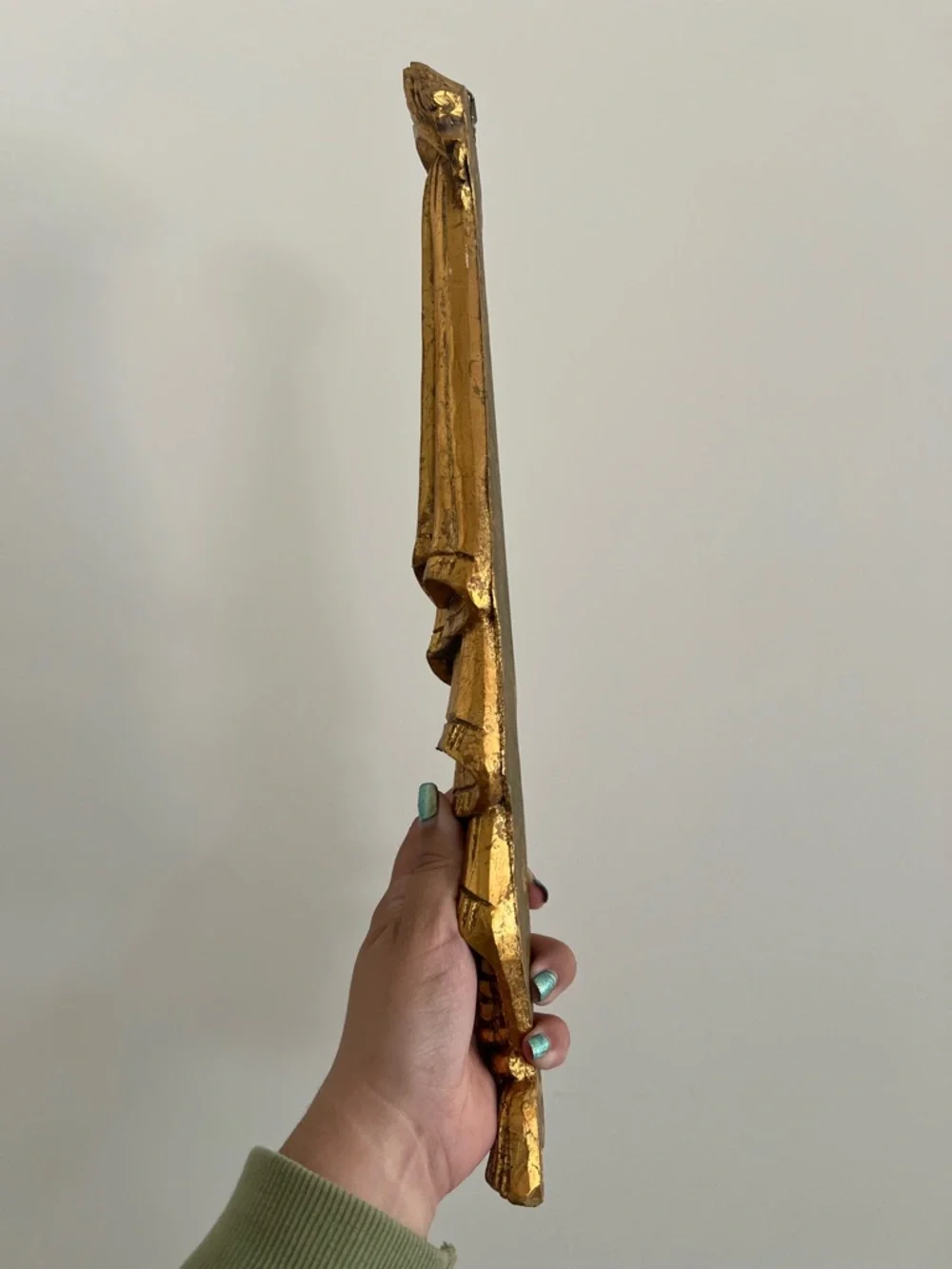 Vtg Hollywood Regency Resin Draped Fabric With Tassels ,gold Finish Wall Hang